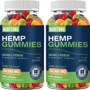Hemp Gummies for Sleep, Pain,Anxiety Organic High Potency Extra Strength Hemp Oil Extract Edible Gummy Supplement for Adult Gummy 2 Packs