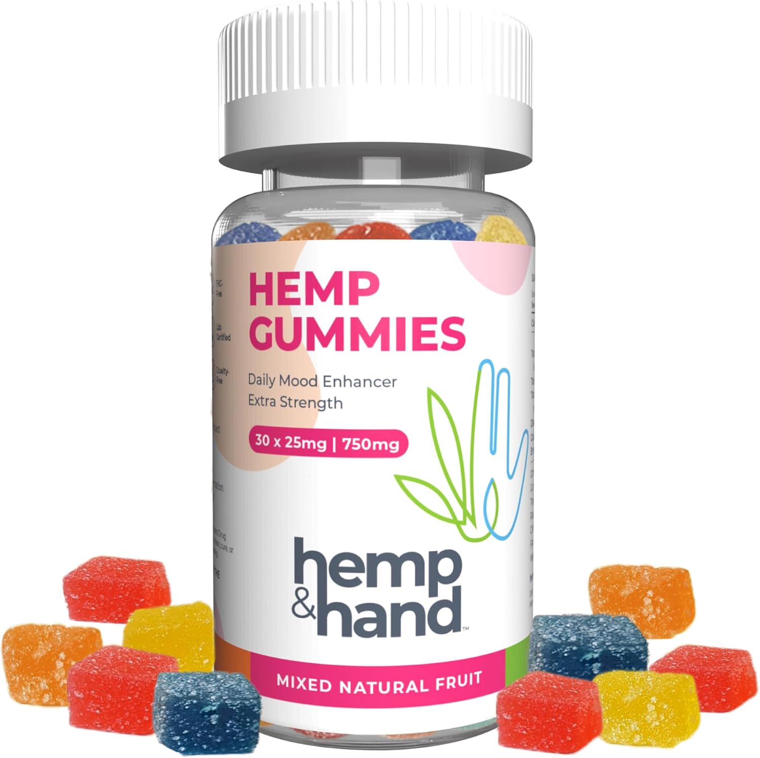 Hemp Gummies 750mg - Chill, Inflammation, Natural Pain, Restful Sleep (25mg Gummy) - by Hemp and Hand