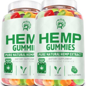 Hemp Gummies High Potency for Pain, Sleep, Anxiety Extra Strength Hemp Oil Gummies - 100% Natural Organic Bear Candy Hеmp Supplement Gummy for Adults(2 Pack)
