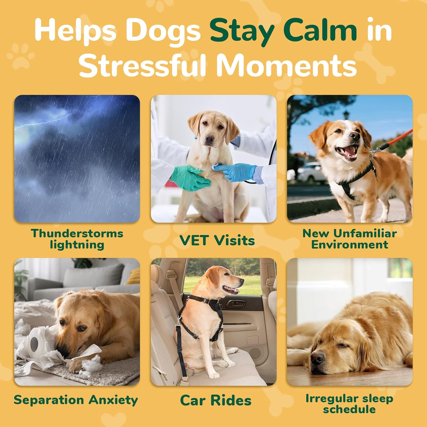 Hemp Calming Chews for Dogs, Calming Bites with Hemp Oil - Anti-Anxiety & Stress Relief Treat for Dogs Puppy Melatonin Sleep Aid Calm Dog with Separation, Noise,Thunder, Barking - 150Ct - Image 4