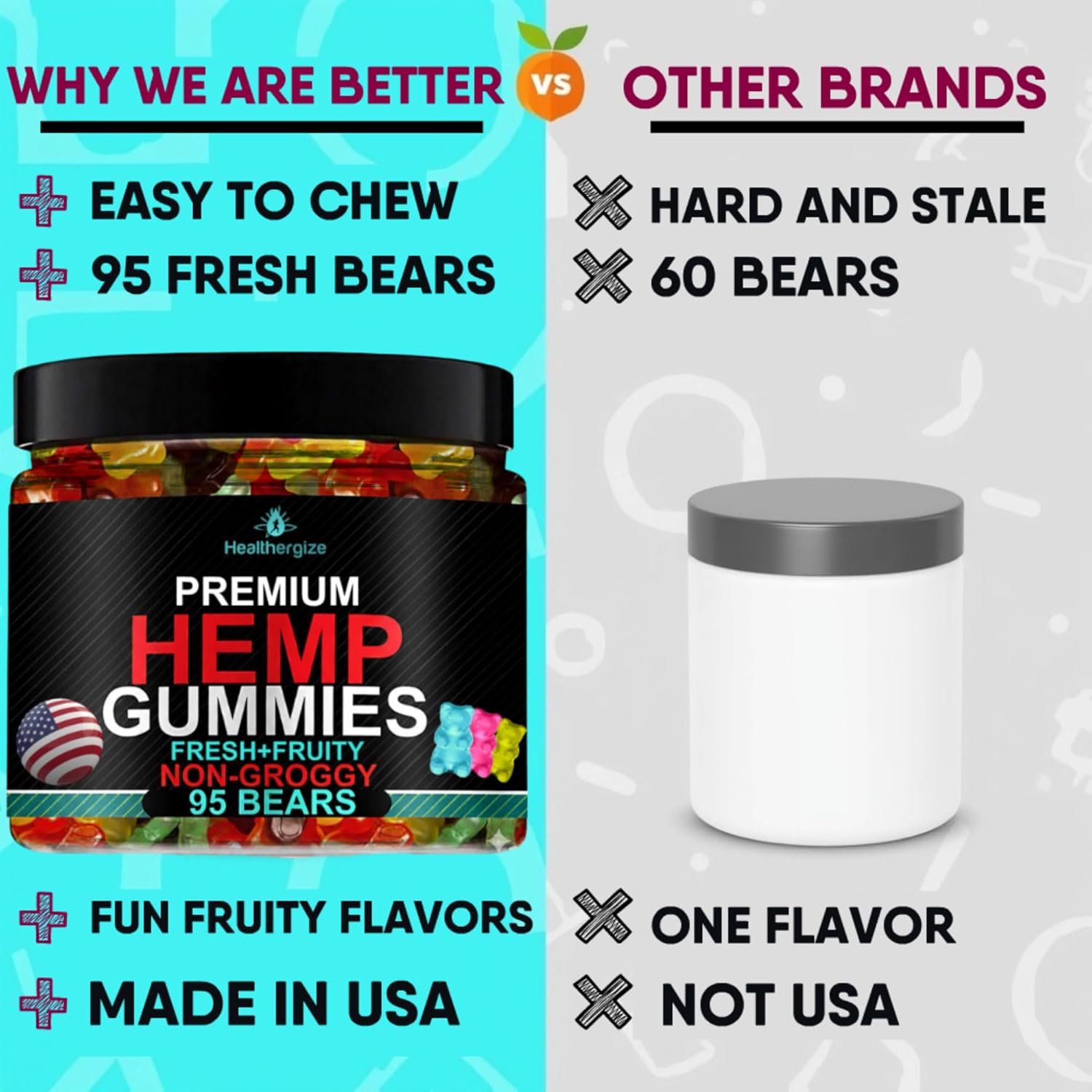 Hemp Gummies Sleep Edibles for Peace and Relaxation-Hemp Oil Infused Gummy Bears Candy-Natural Omega-Made in USA-95 Count - Image 6