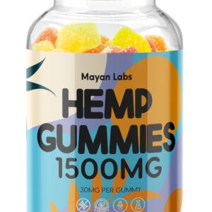 Organic Hemp Gummies Natural Pure Nature's Leaf Hemp Oil Extract - L-Theanine Sea Moss Vitamin B2 Extra Strength High Potency GABA Gummy for Adults Made in USA