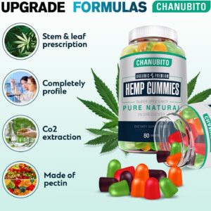 Hemp Gummies for Pain Sleep Anxiety - 100% Natural Organic Supplement High Potency Pure Hemp Oil Extract Edibles Gummy 1 Pack, Vegan, Non-GMO