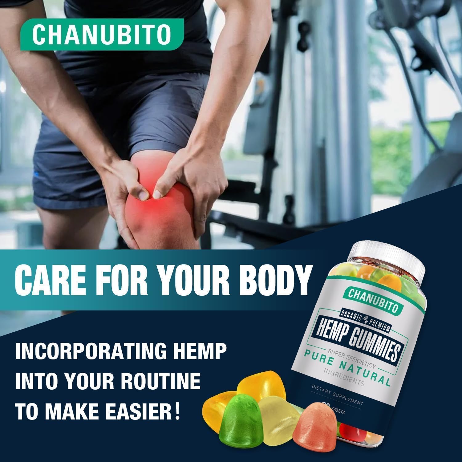 Hemp Gummies for Pain Sleep Anxiety - 100% Natural Organic Supplement High Potency Pure Hemp Oil Extract Edibles Gummy 1 Pack, Vegan, Non-GMO - Image 3