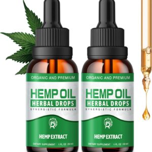 Неmр Oil Drops High Potency - 2,000,000 Maximum Strength Organic Неmр Tincture for Pain Relief, Skin, Anxiety- Natural Неmр Oils Extract-Неmр Supplements Vegan, Non-GMO, 2 Pack