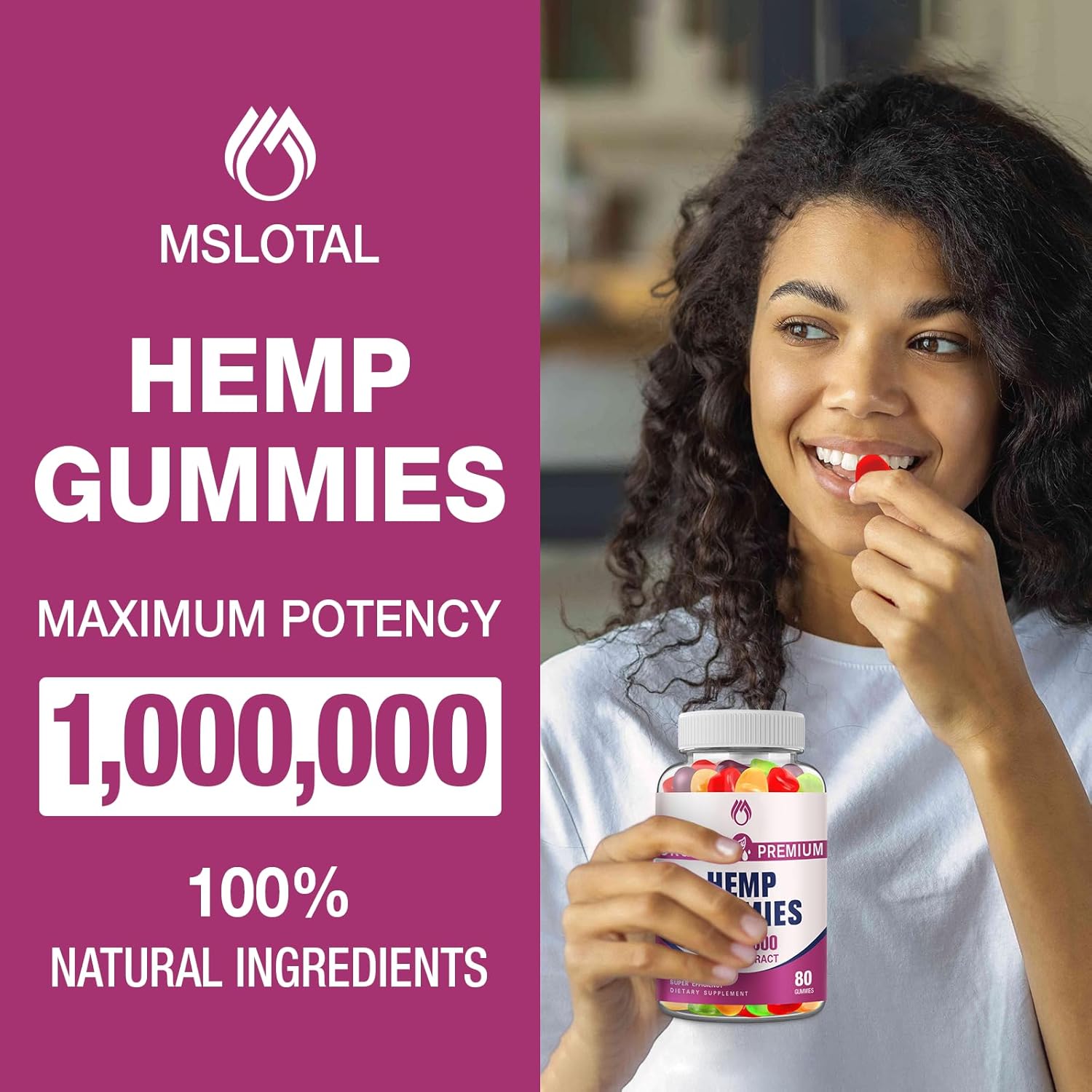 Hemp Gummies High Potency Edible Bear Gummy for Adults Vegan (2 Packs) - Image 2