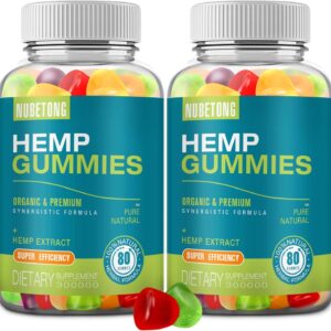 Hemp Gummies for Sleep, Pain,Anxiety Organic High Potency Extra Strength Hemp Oil Extract Edible Gummy Supplement for Adult Gummy 2 Packs