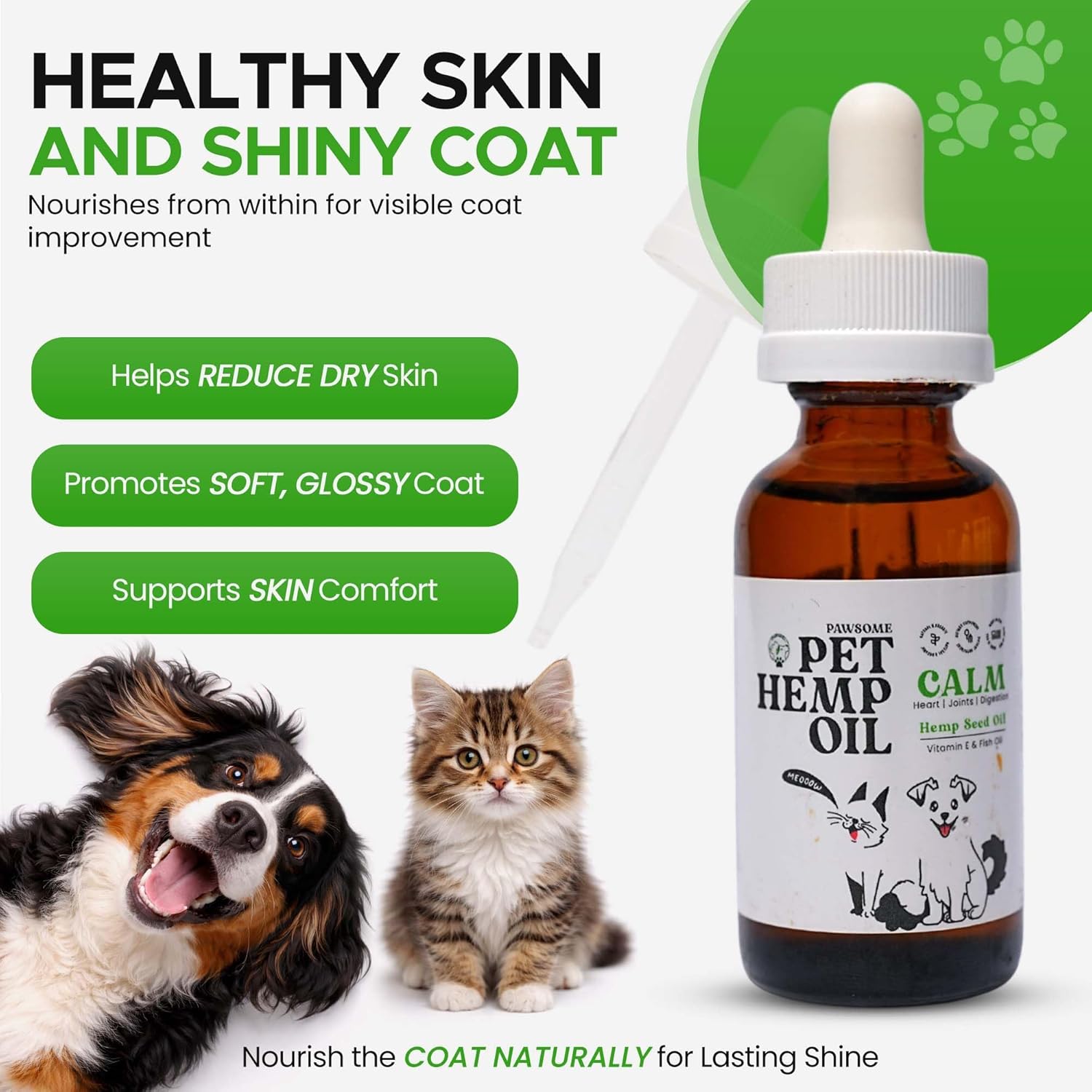 Hemp Oil for Dogs and Cats – Helps with Skin, Coat & Health – Premium Fish Oil Blend – Improves Immune System & Нiр Jоint Hеalth - Natural Ingredients - Made in USA (1oz) (Pack of 1) - Image 7