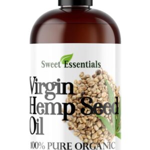 Organic Extra Virgin Unrefined Hemp Seed Oil (Food Grade) - 4oz - Imported From Canada - 100% Pure Cold Pressed - Offers Relief From Dry & Cracked Skin, Eczema, Psoriasis, & All Common Skin Conditions