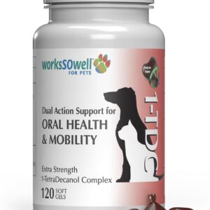 1TDC WorksSoWell Dual Action Joint Supplement For Dogs & Cats - Hip And Joint Supplement For Large Breed & Small Breed - Also Great For Oral Health - Muscle & Stamina Recovery & Arthritis - 120ct