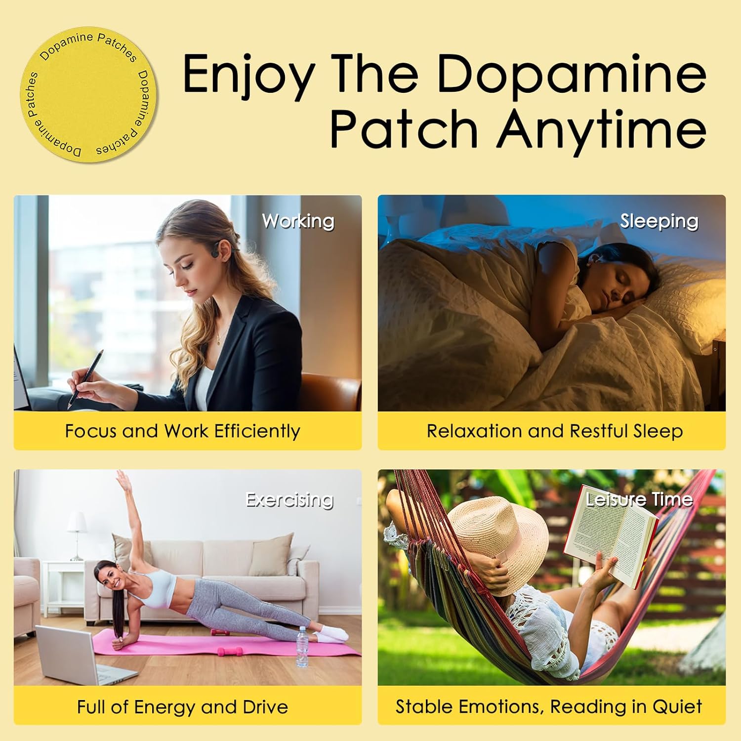 Dopamine Patches, Extra Strength Plant-Based Formula, Vegan Mood Balance Patch for Men and Women, 30 Count - Image 5