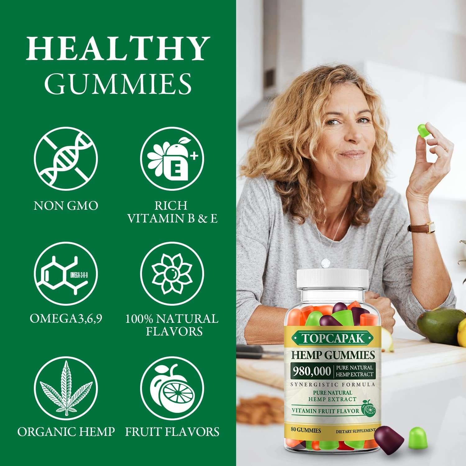 (2 Pack) Hemp Gummies High Potency Pure Hemp Oil Extract - Best Edible Gummy for Adults - Image 6