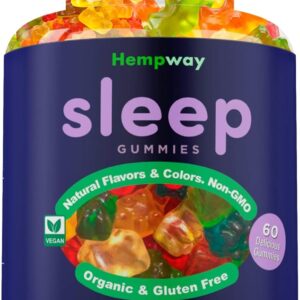 Hemp Sleep Gummies Triple Action | Promotes Healthy Sleep | Relaxes Body & Mind | Made in USA | 5mg Melatonin | 200mg Hemp | 10mg L-Theanine | 60 Organic Gummies