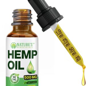 NATURE'S BENEFICIALS Organic Hemp Oil Extract Drops, 500mg