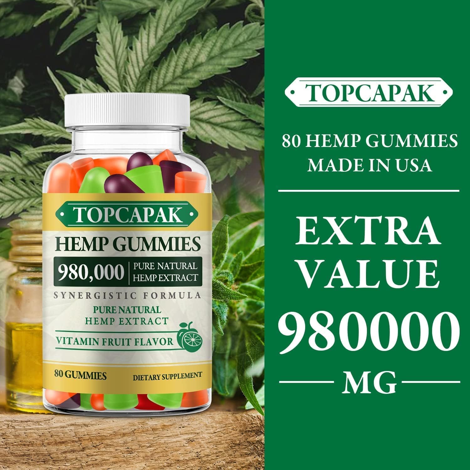 (2 Pack) Hemp Gummies for Sleep, Pain, Anxiety - Advanced Extra Strength Supplement with High Potency Pure Hemp Oil Extract - Best Edible Gummy for Adults - Image 2