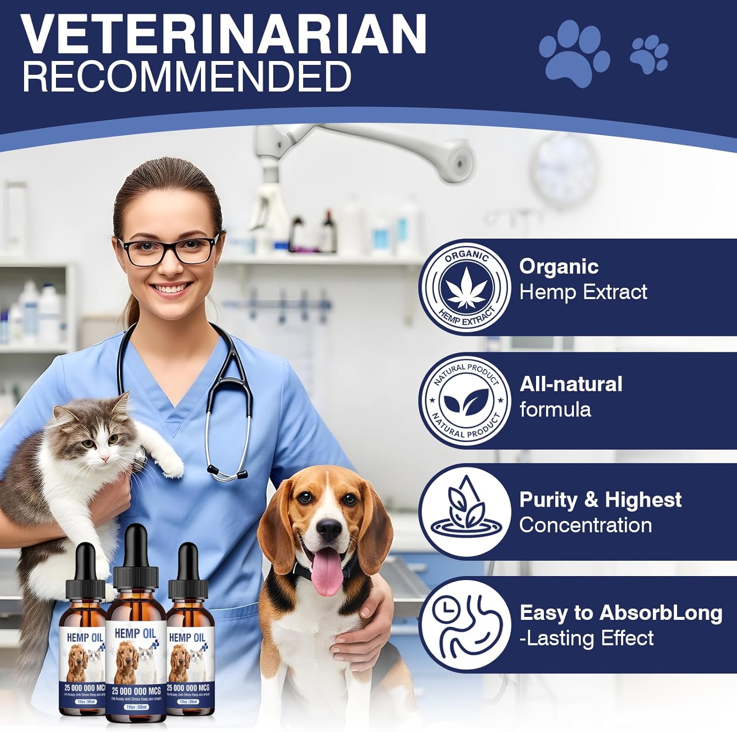 Hemp Oil for Dogs and Cats 3 Pack - Natural Calming Drops for Anxiety Stress Relief Relieves Pain Skin Irritation Joint Inflammation Promotes Relaxation Sleep Rich in Omega 3 6 9 for Skin Coat Health - Image 3