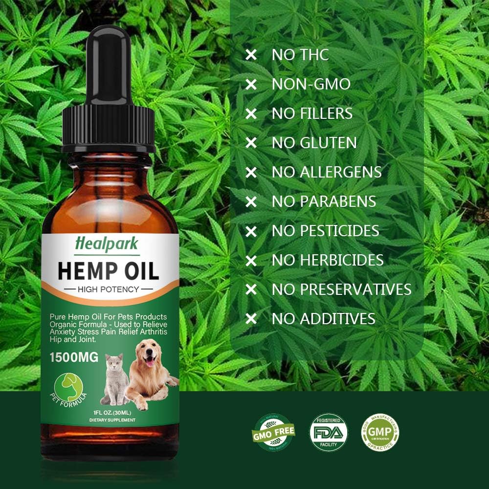 Hemp Oil for Dogs Cats - 2 Pack 1500mg - Separation Anxiety, Joint Pain, Stress Relief, Arthritis, Seizures, Calming Dog Treats - Organic Hemp Seed Oil Extract - Image 4