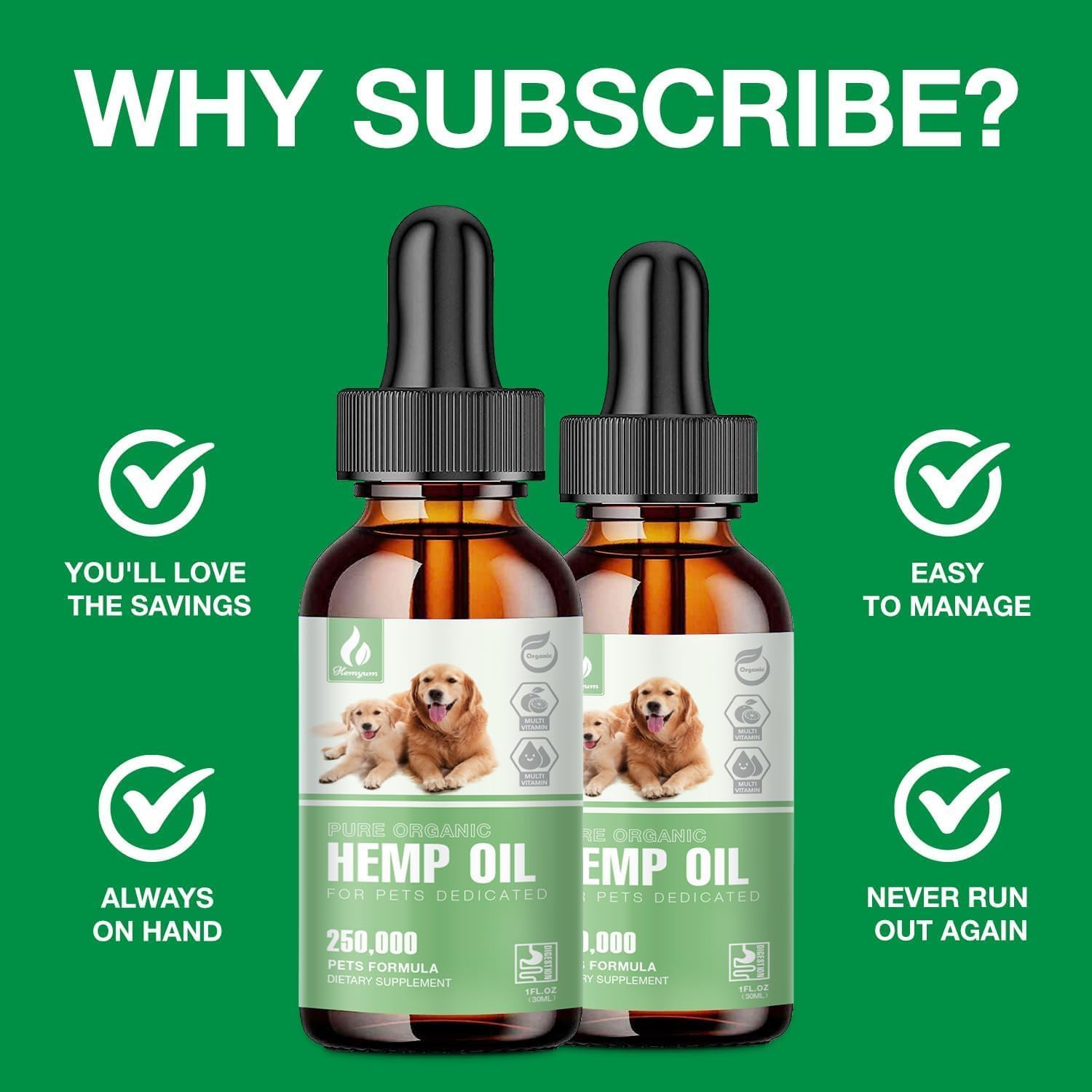 Pet Hemp Oil for Dogs and Cats,Organic Hemp Extract Drops, Sleep Aid Anxiety,Stress, Hip & Joint Pain Relief, Dog Calming Treats Rich in Omega 3-6-9, Natural Pet Hemp Oil(Natural) - Image 7