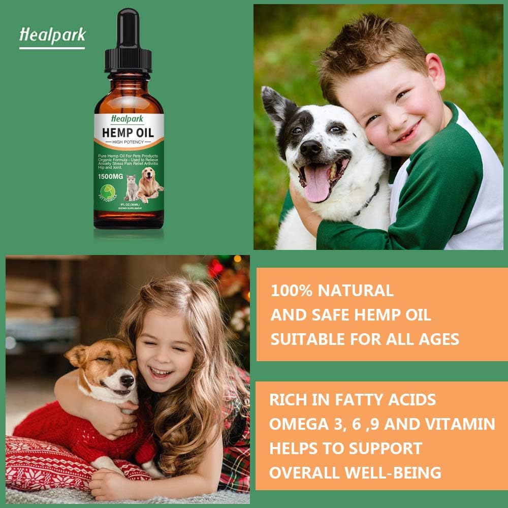Hemp Oil for Dogs Cats - 2 Pack 1500mg - Separation Anxiety, Joint Pain, Stress Relief, Arthritis, Seizures, Calming Dog Treats - Organic Hemp Seed Oil Extract - Image 3