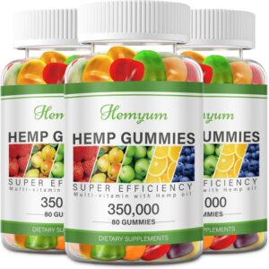 Hemp Gummies 3 Packs - for Sleep, Pain, Anxiety Relief - High Potency Pure Organic Supplement - with Natural Hemp Oil Extract Edible Gummy Vegan, Non-GMO