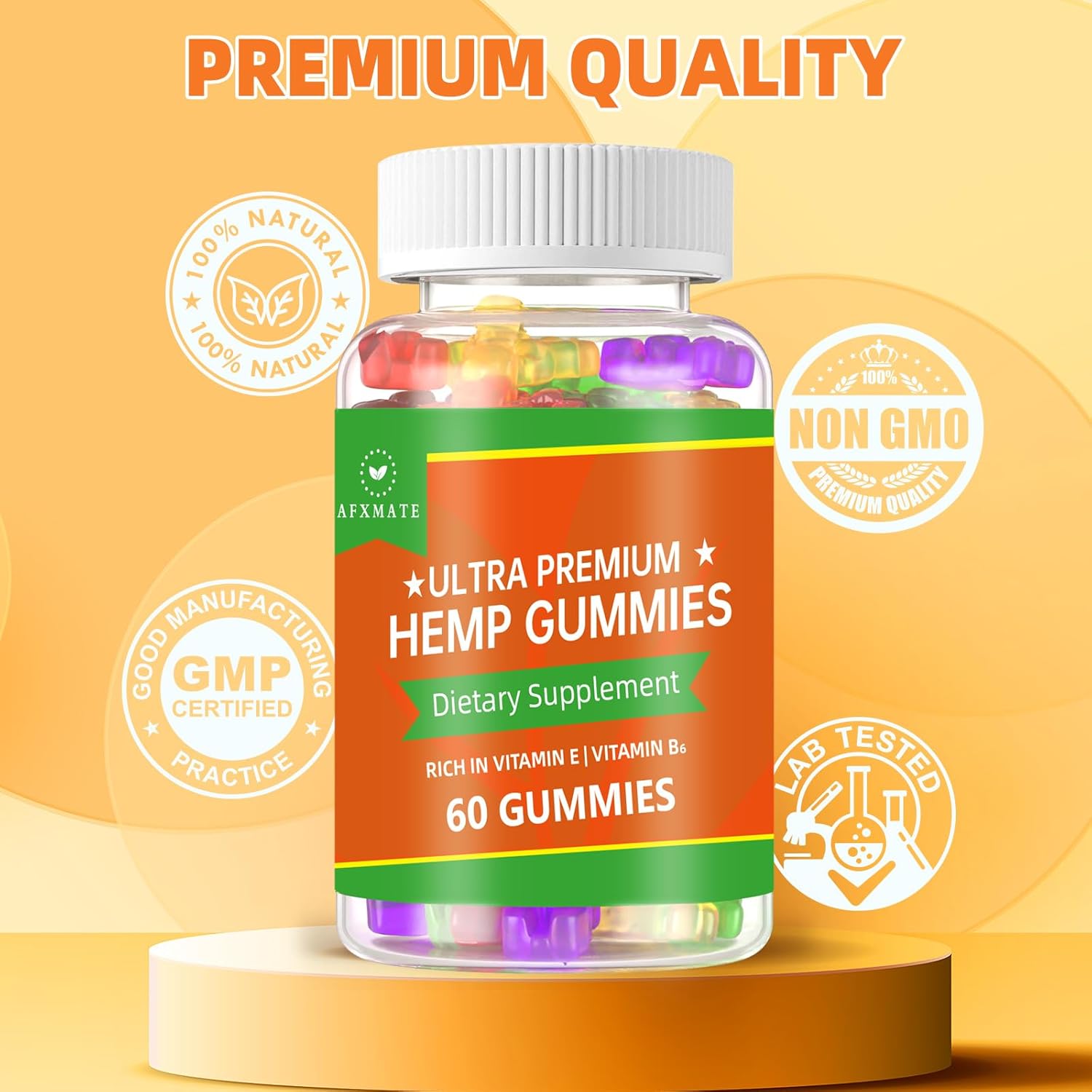(2 Pack) Hemp Gummies, Fruity Edibles Gummy Advanced 100% Natural High Potency Hemp Seed Extract Gummies - 120 Gummies - Image 4