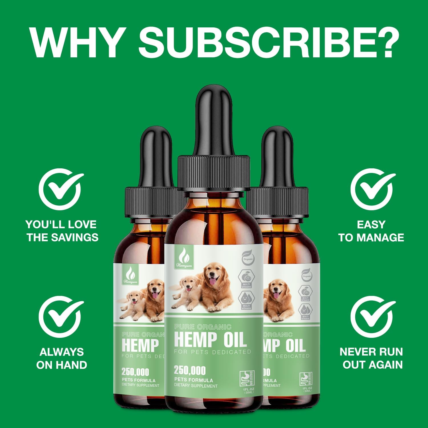Pet Hemp Oil for Dogs and Cats,Organic Hemp Extract Drops, Sleep Aid Anxiety,Stress, Hip & Joint Pain Relief, Dog Calming Treats Rich in Omega 3-6-9, Natural Pet Hemp Oil(Natural) - Image 2
