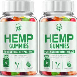 (2 Pack) Hemp Gummies for Pain Sleep Relax Anxiety - 100% Natural Infused with Organic Hemp Oil Bear Candy for Adults CY116