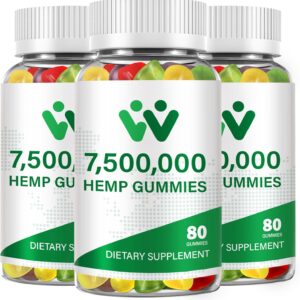 3 Packs Organic Hemp Gummies 7,500,000 High Strength - High Potency Hemp Oil Infused Gummiеs - Natural Hemp Candy Supplements - 240 Gummiеs