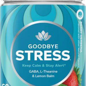OLLY Goodbye Stress Gummy, GABA, L-Theanine, Lemon Balm, Stress Relief Supplement, Berry - 60 Count