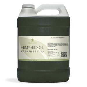 Hemp Seed Oil - 100% Pure, Unrefined, Cold Pressed, Organically Sourced, All-Natural Non-GMO, Extra Virgin, Undiluted, Carrier Oil - Bulk 128 oz / 1 Gallon - Tinctures, Blends, DIY, Essential Oils