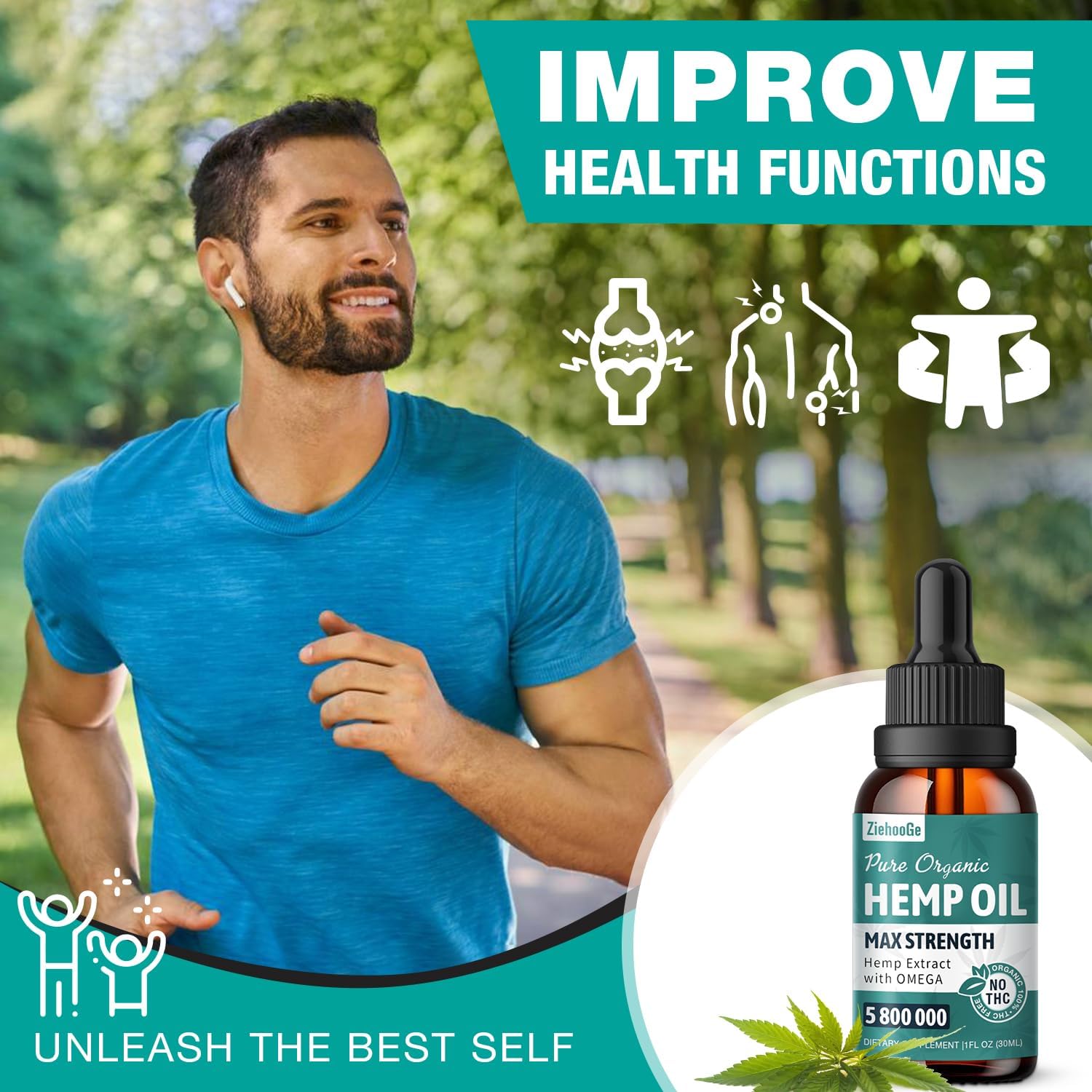 Hemp Oil Drops 3 Pack - Maximum Strength 100% Natural Hemp Oil Organic Supports Relaxation - Image 5