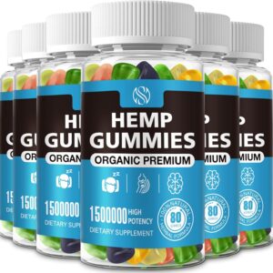 Hemp Gummies - Pure Extra Strength Organic Hemp Oil Extract, 480-Count Vegan Bear Gummies for Adults (6 Packs)
