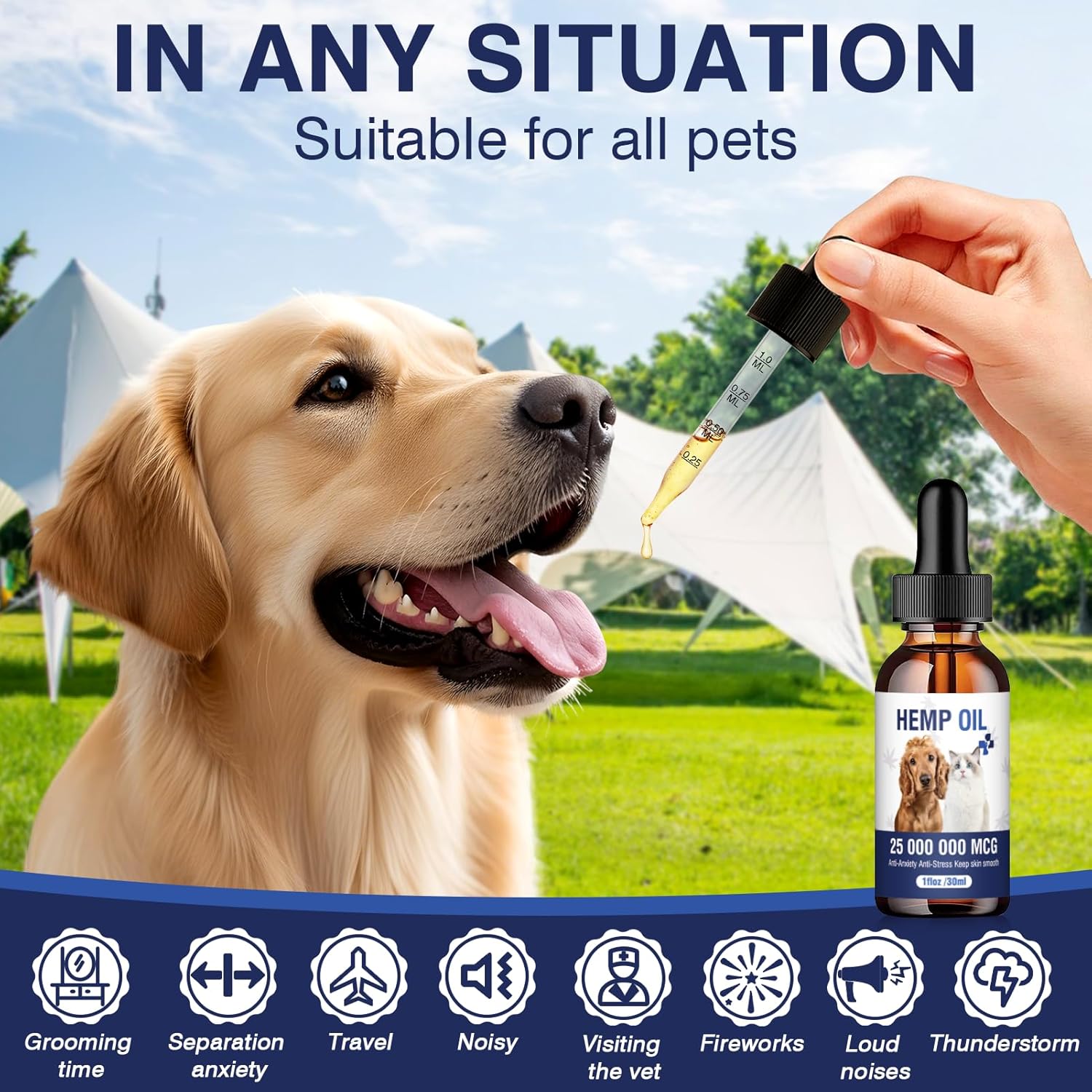 Hemp Oil for Dogs and Cats 3 Pack - Natural Calming Drops for Anxiety Stress Relief Relieves Pain Skin Irritation Joint Inflammation Promotes Relaxation Sleep Rich in Omega 3 6 9 for Skin Coat Health - Image 4