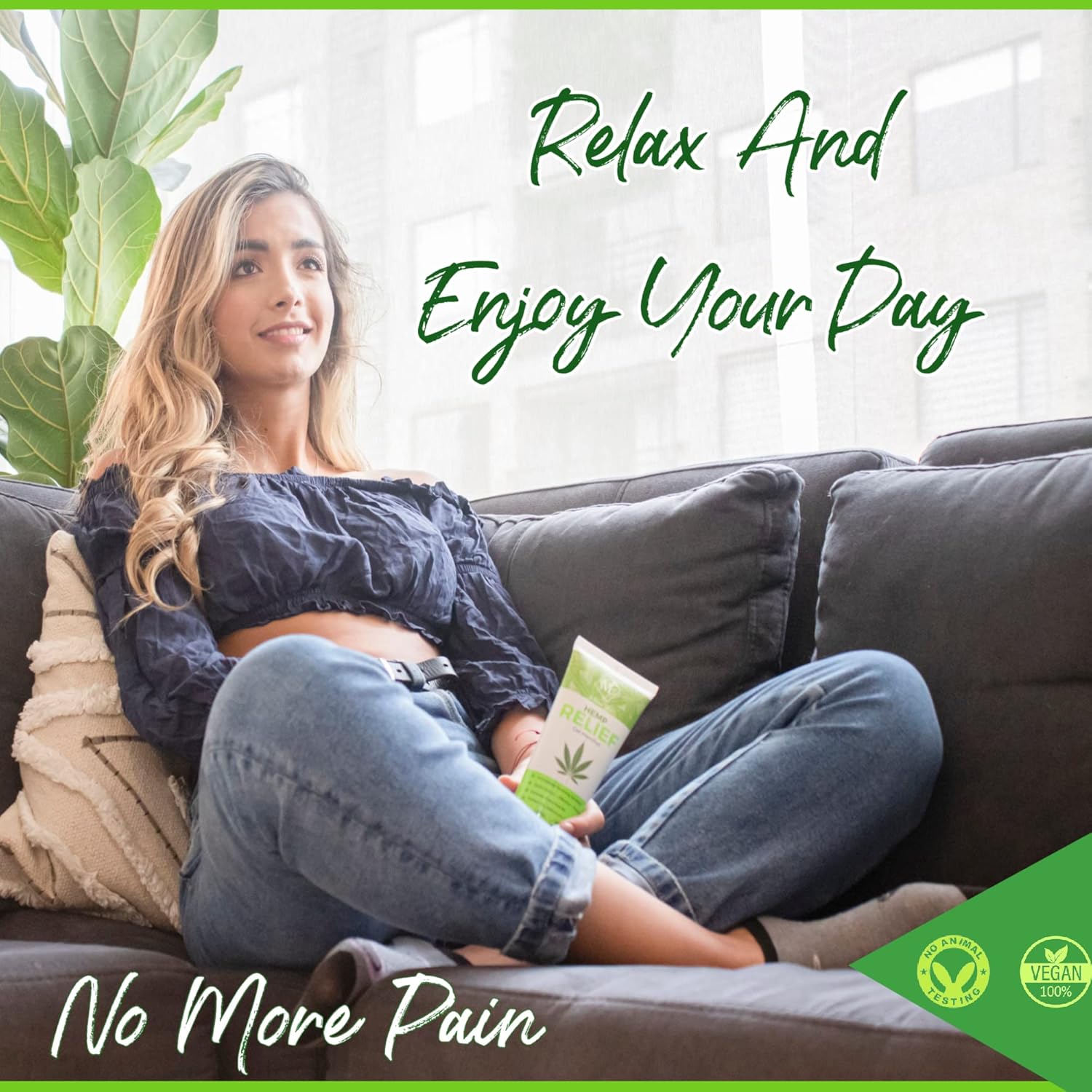 Natural Powerful Hemp Cream, for Joint & Muscle Discomfort, Back, Neck, Knee, Shoulders HIPS. Formula with Hemp Oil Extract, Arnica, Menthol (Collapsible 7.6 Oz) - Image 5