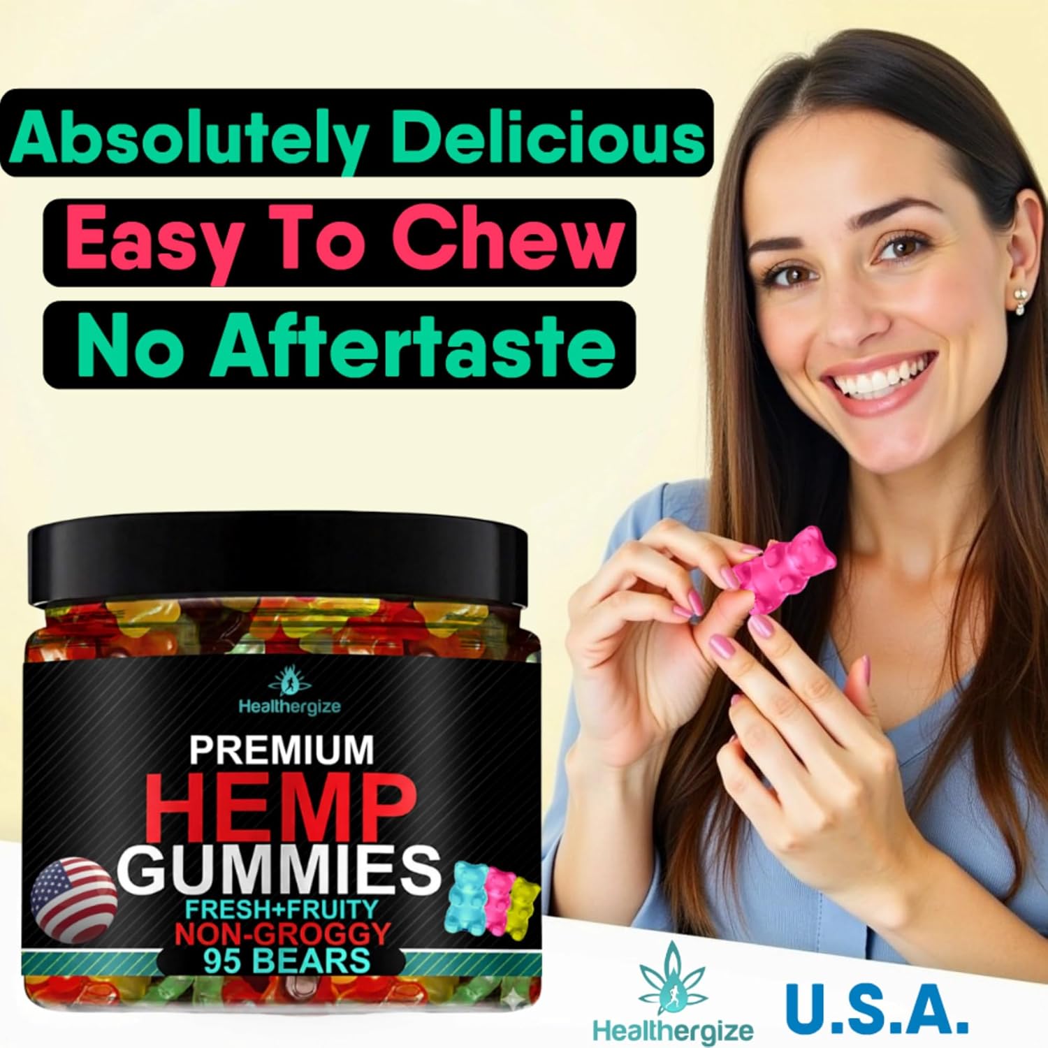 Hemp Gummies Sleep Edibles for Peace and Relaxation-Hemp Oil Infused Gummy Bears Candy-Natural Omega-Made in USA-95 Count - Image 4