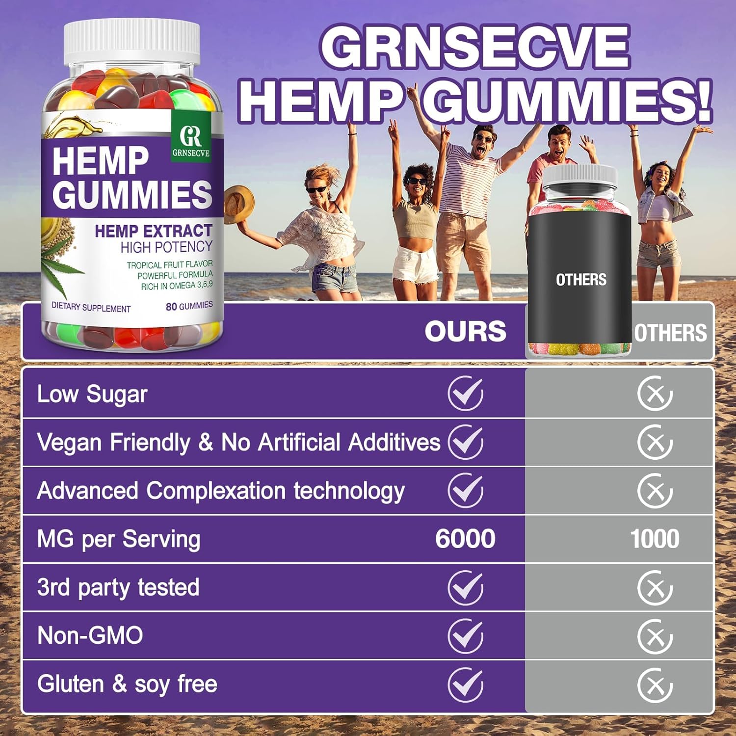 Hemp Gummies for Sleep, Pain, Anxiety - High Potency Pure Extra Strength Hemp Oil Infused Gummy Bears - 100% Natural Sleep Gummies Edibles for Adult (2 Packs) - Image 6