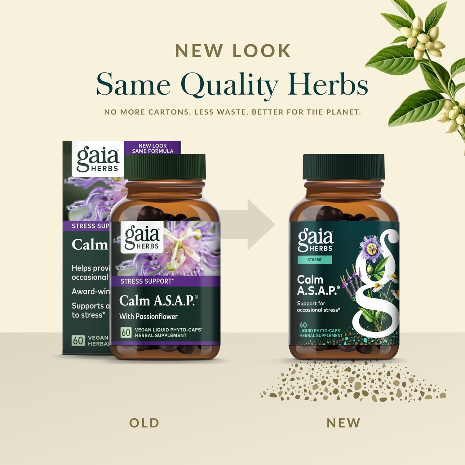 Gaia Herbs Calm A.S.A.P. - Stress Support Supplement with Skullcap, Passionflower, Chamomile, Vervain, Holy Basil & More - Supports Calm* - 60 Vegan Liquid Phyto-Caps (20 Servings) - Image 6