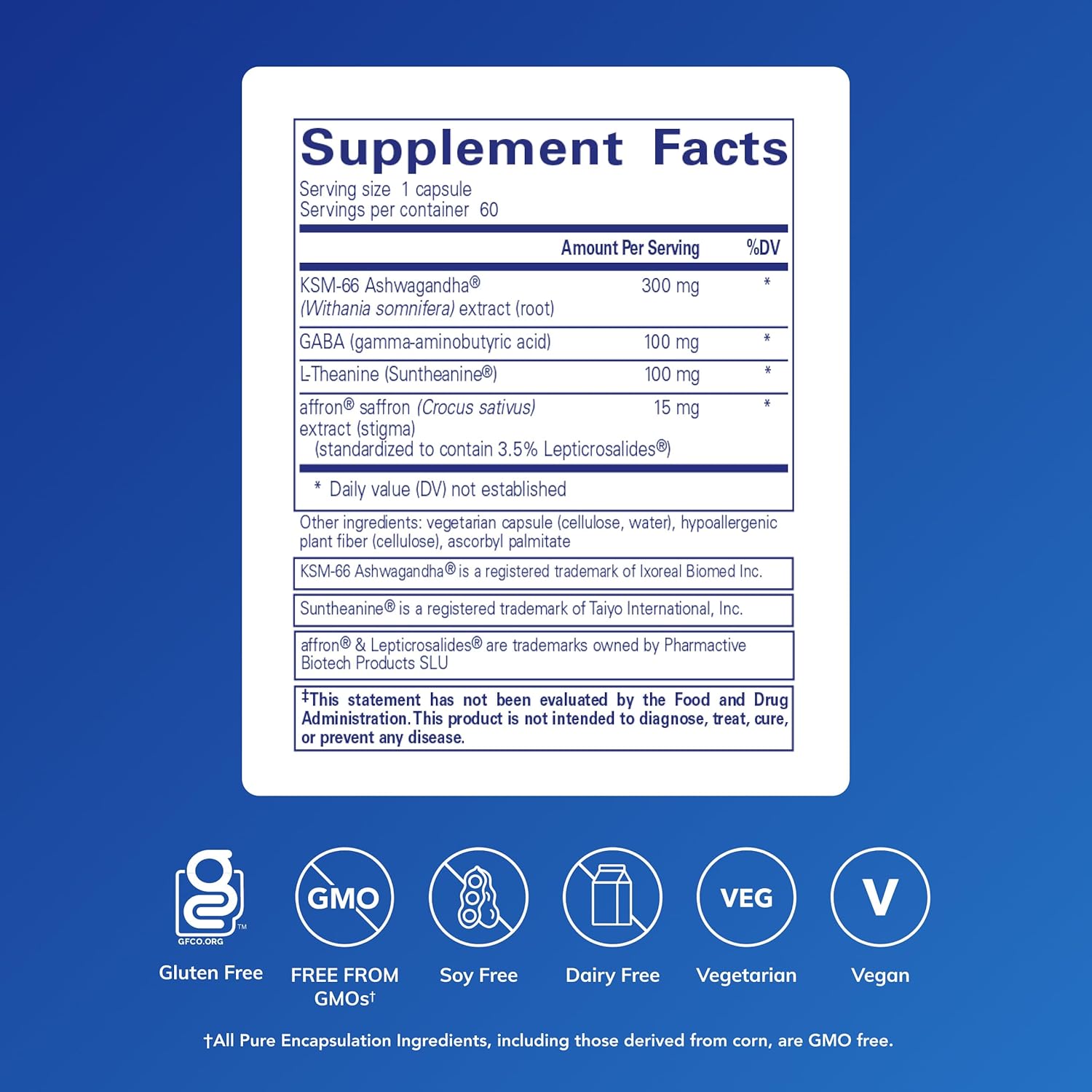 Pure Encapsulations Daily Calm - Vegan Stress & Sleep Support Supplement - Contains Ashwagandha, Saffron, GABA & L-Theanine - Non-GMO, Soy-Free & Gluten-Free - 60 Capsules - Image 2