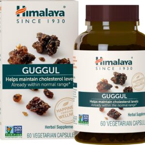 Himalaya Guggul - Herbal Liver Support for Liver Detox, Cholesterol, HDL & LDL Support - Vegan, Non-GMO, Gluten Free, 720 mg, 60 Capsules