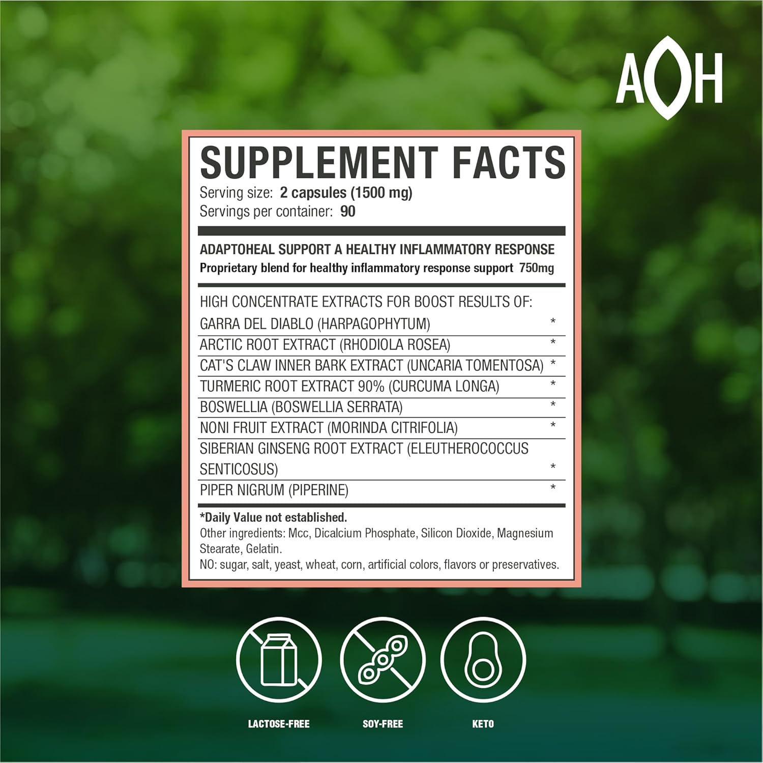 ADAPTOHEAL Inflammoff - Adaptogenic Supplement Designed to Support Joint, Muscle and Tissue Inflammation Naturally, 8 Highly Concentrated extracts with Turmeric and Rhodiola rosea (90 Capsules) - Image 2