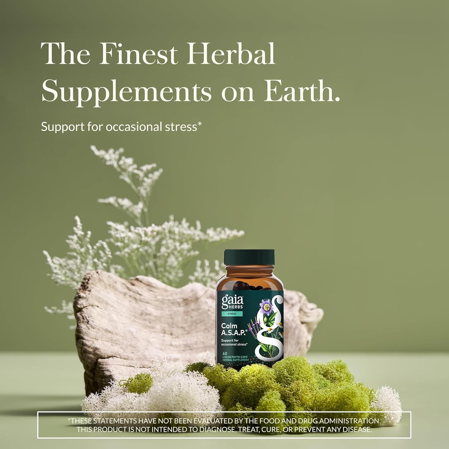 Gaia Herbs Calm A.S.A.P. - Stress Support Supplement with Skullcap, Passionflower, Chamomile, Vervain, Holy Basil & More - Supports Calm* - 60 Vegan Liquid Phyto-Caps (20 Servings) - Image 2