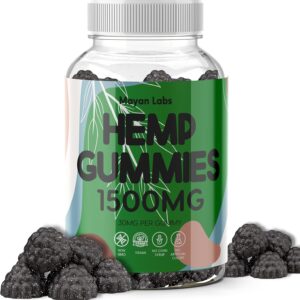 Natural Vegan Hemp Gummies - Neuropathy Nerve Pains Calming Extract Gummy Focus & Delicious Relief Fruity Flavors for Daily Support Energy Metabolism