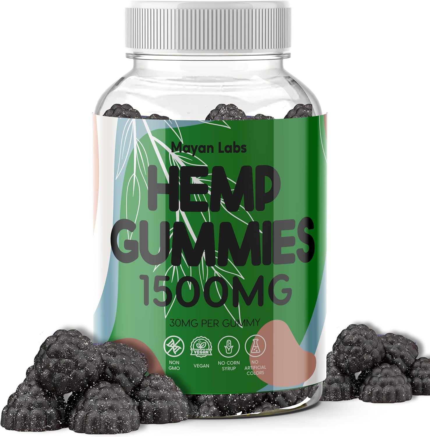 Natural Vegan Hemp Gummies - Neuropathy Nerve Pains Calming Extract Gummy Focus & Delicious Relief Fruity Flavors for Daily Support Energy Metabolism