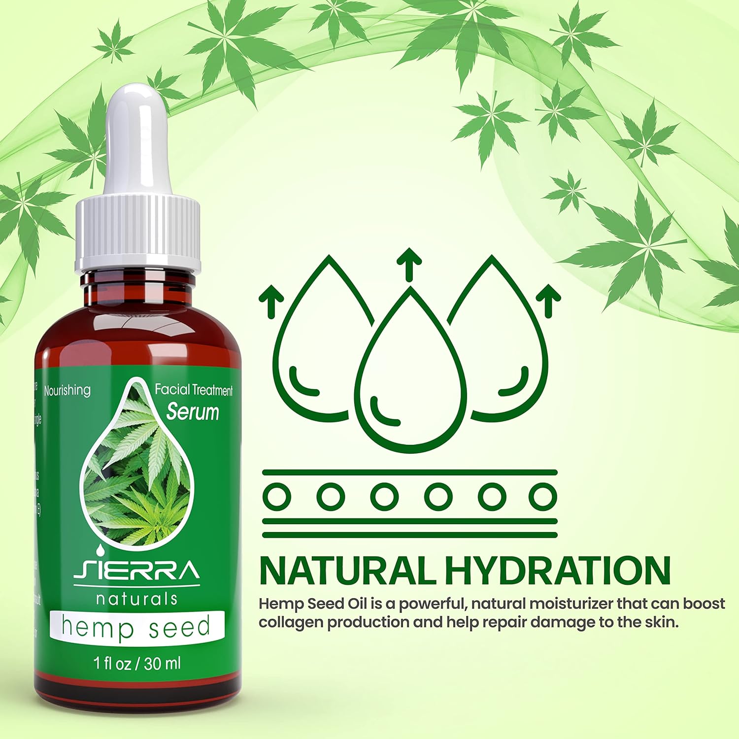 Sierra Naturals Hemp Seed Oil, Benefits for Skin Hemp Seed, Great for Beauty Anti-Oxidant Anti-Aging Moisturizing Hydrating with Vitamin E (1oz) - Hemp Oil - Image 6