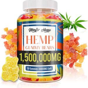 Naturals Organic Hemp Gummies High Strength - Nature's Leaf Vegan Hemp Oil Infused Edibles L-Theanine Ashwagandha Herbal Harmony Gummy