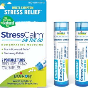 Boiron StressCalm On The Go for Relief of Stress, Anxiousness, Nervousness, Irritability, and Fatigue - 2 Count (160 Pellets)