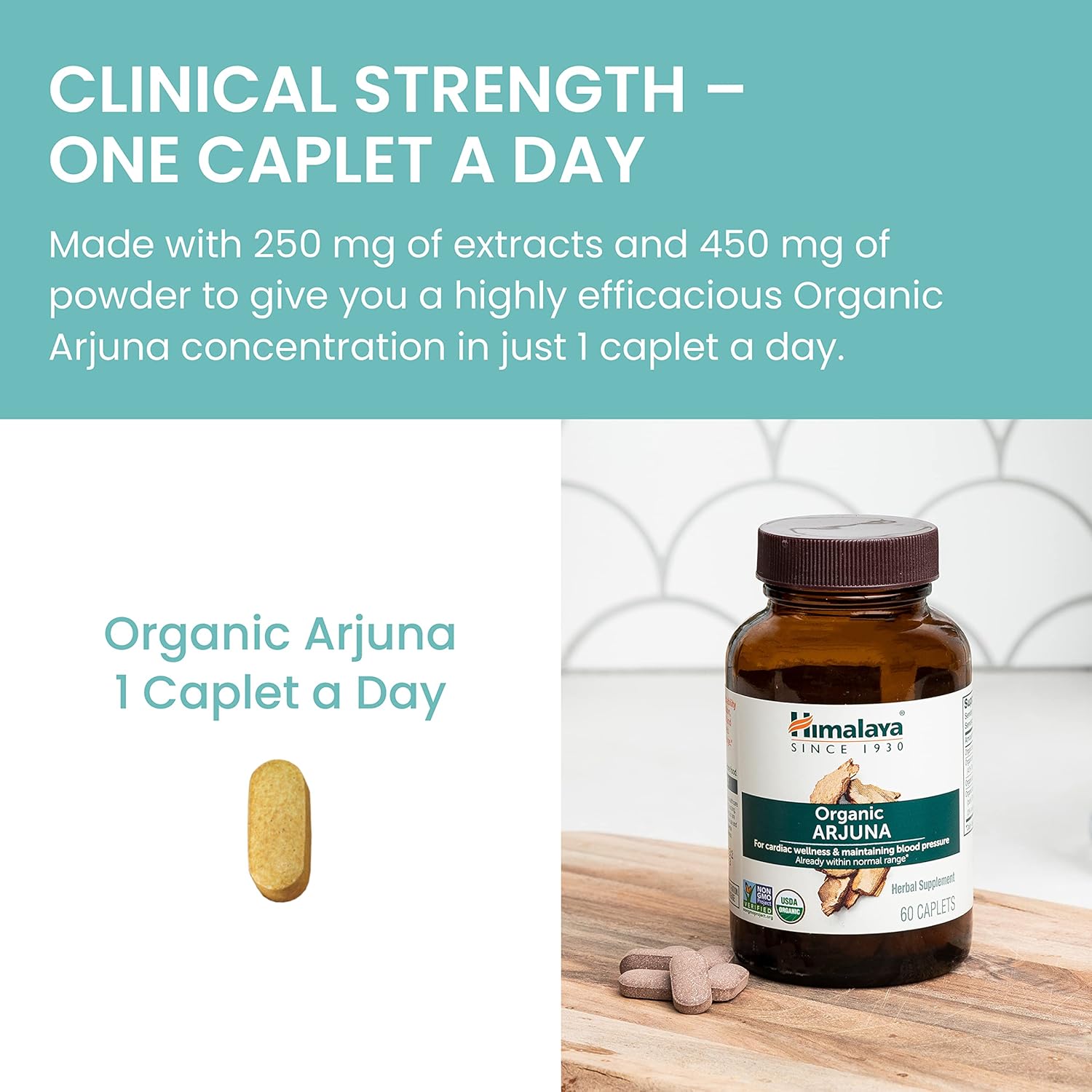 Himalaya Organic Arjuna, 60 Day Supply - Herbal Supplement Supporting Heart Health and Normal Blood Pressure - USDA Organic, Vegan, Non-GMO, Gluten Free, 700 mg, 60 Caplets - Image 6