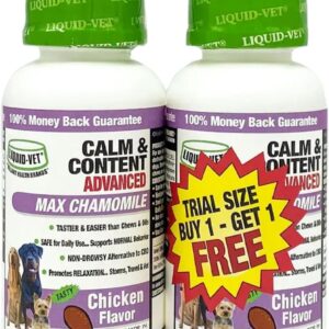 LIQUID-VET Premium Calming Dog Supplements - All Dog Essentials with Chamomile for Skin & Coat Support - Ideal for Large Breeds, Puppies, and Overall Wellness