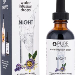 Pure Inventions Night - Pear Flavored Water Infusion Drops - No Sugar, Calories, or Artificial Sweeteners - 60 Servings - 2oz