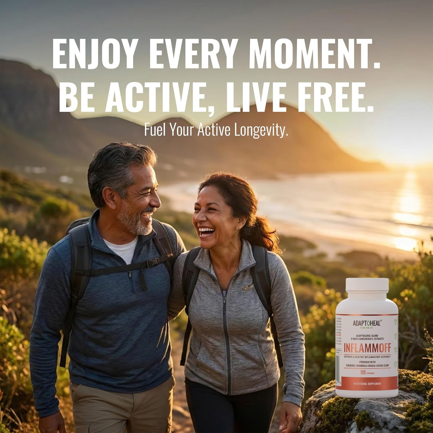 ADAPTOHEAL Inflammoff - Adaptogenic Supplement Designed to Support Joint, Muscle and Tissue Inflammation Naturally, 8 Highly Concentrated extracts with Turmeric and Rhodiola rosea (90 Capsules) - Image 7